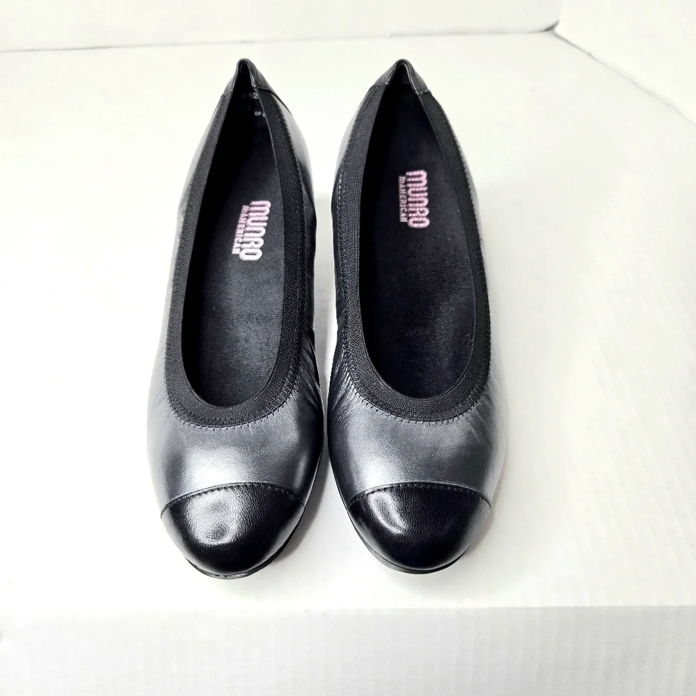 Munro American Leather Pumps. Gray/black. 6.5 W